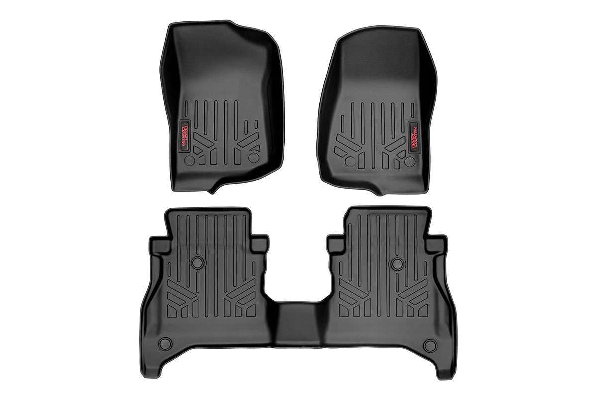 Jeep Gladiator Floor Mats - Front + Rear - Rough Country - Rough Country Floor Armor - '20-'25